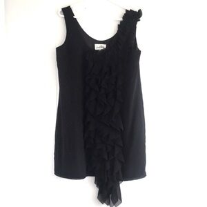Joseph Ribkoff vintage ruffle little black dress size 8